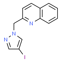 ChemSpider 2D Image | 2-[(4-Iodo-1H-pyrazol-1-yl)methyl]quinoline | C13H10IN3
