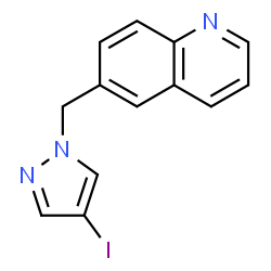 ChemSpider 2D Image | 6-[(4-Iodo-1H-pyrazol-1-yl)methyl]quinoline | C13H10IN3