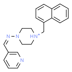 ChemSpider 2D Image | 1-(1-Naphthylmethyl)-4-[(Z)-(3-pyridinylmethylene)amino]piperazin-1-ium | C21H23N4