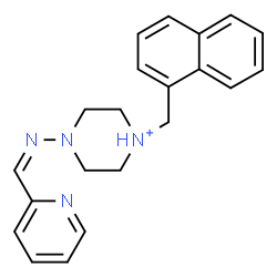 ChemSpider 2D Image | 1-(1-Naphthylmethyl)-4-[(Z)-(2-pyridinylmethylene)amino]piperazin-1-ium | C21H23N4