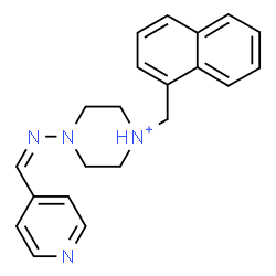ChemSpider 2D Image | 1-(1-Naphthylmethyl)-4-[(Z)-(4-pyridinylmethylene)amino]piperazin-1-ium | C21H23N4