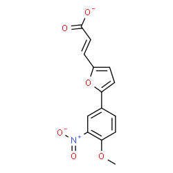 ChemSpider 2D Image | (2E)-3-[5-(4-Methoxy-3-nitrophenyl)-2-furyl]acrylate | C14H10NO6