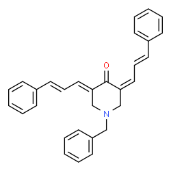ChemSpider 2D Image | (3Z,5E)-1-Benzyl-3,5-bis[(2E)-3-phenyl-2-propen-1-ylidene]-4-piperidinone | C30H27NO