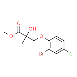 ChemSpider 2D Image | Methyl 3-(2-bromo-4-chlorophenoxy)-2-hydroxy-2-methylpropanoate | C11H12BrClO4