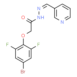 ChemSpider 2D Image | 2-(4-Bromo-2,6-difluorophenoxy)-N'-[(Z)-3-pyridinylmethylene]acetohydrazide | C14H10BrF2N3O2