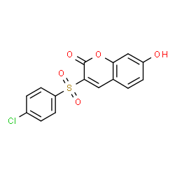 ChemSpider 2D Image | 3-[(4-Chlorophenyl)sulfonyl]-7-hydroxy-2H-chromen-2-one | C15H9ClO5S