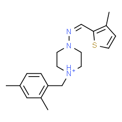 ChemSpider 2D Image | 1-(2,4-Dimethylbenzyl)-4-{(Z)-[(3-methyl-2-thienyl)methylene]amino}piperazin-1-ium | C19H26N3S