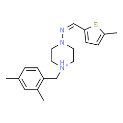 ChemSpider 2D Image | 1-(2,4-Dimethylbenzyl)-4-{(Z)-[(5-methyl-2-thienyl)methylene]amino}piperazin-1-ium | C19H26N3S