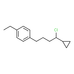 ChemSpider 2D Image | 1-(4-Chloro-4-cyclopropylbutyl)-4-ethylbenzene | C15H21Cl