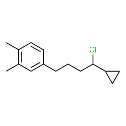 ChemSpider 2D Image | 4-(4-Chloro-4-cyclopropylbutyl)-1,2-dimethylbenzene | C15H21Cl