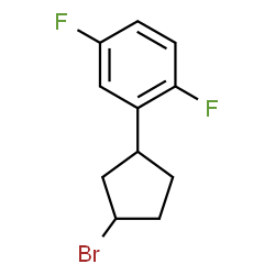 ChemSpider 2D Image | 2-(3-Bromocyclopentyl)-1,4-difluorobenzene | C11H11BrF2
