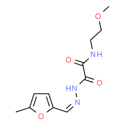 ChemSpider 2D Image | N-(2-Methoxyethyl)-2-{(2Z)-2-[(5-methyl-2-furyl)methylene]hydrazino}-2-oxoacetamide | C11H15N3O4