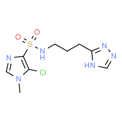 ChemSpider 2D Image | 5-Chloro-1-methyl-N-[3-(4H-1,2,4-triazol-3-yl)propyl]-1H-imidazole-4-sulfonamide | C9H13ClN6O2S