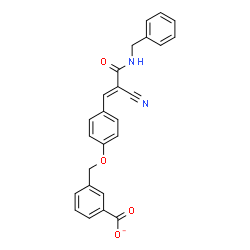 ChemSpider 2D Image | 3-({4-[(1E)-3-(Benzylamino)-2-cyano-3-oxo-1-propen-1-yl]phenoxy}methyl)benzoate | C25H19N2O4