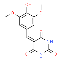 ChemSpider 2D Image | 5-(4-Hydroxy-3,5-dimethoxybenzylidene)-2,4,6(1H,3H,5H)-pyrimidinetrione | C13H12N2O6