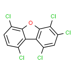 ChemSpider 2D Image | 1,3,4,6,9-PENTACHLORODIBENZOFURAN | C12H3Cl5O
