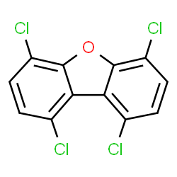 ChemSpider 2D Image | 1,4,6,9-TETRACHLORODIBENZOFURAN | C12H4Cl4O