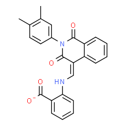 ChemSpider 2D Image | 2-({(Z)-[2-(3,4-Dimethylphenyl)-1,3-dioxo-2,3-dihydro-4(1H)-isoquinolinylidene]methyl}amino)benzoate | C25H19N2O4