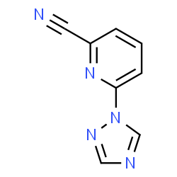 ChemSpider 2D Image | 6-(1H-1,2,4-Triazol-1-yl)-2-pyridinecarbonitrile | C8H5N5