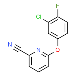 ChemSpider 2D Image | 6-(3-Chloro-4-fluorophenoxy)-2-pyridinecarbonitrile | C12H6ClFN2O