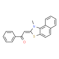 ChemSpider 2D Image | 2-(1-Methylnaphtho[1,2-d]thiazol-2(1H)-ylidene)-1-phenylethanone | C20H15NOS