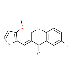 ChemSpider 2D Image | 6-chloro-3-[(3-methoxy-2-thienyl)methylidene]-3,4-dihydro-2H-1-benzothiin-4-one | C15H11ClO2S2