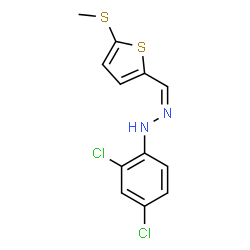 ChemSpider 2D Image | (2Z)-1-(2,4-Dichlorophenyl)-2-{[5-(methylsulfanyl)-2-thienyl]methylene}hydrazine | C12H10Cl2N2S2