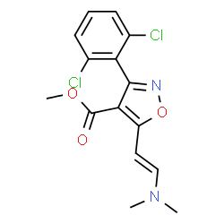 ChemSpider 2D Image | Methyl 3-(2,6-dichlorophenyl)-5-[(E)-2-(dimethylamino)vinyl]-1,2-oxazole-4-carboxylate | C15H14Cl2N2O3