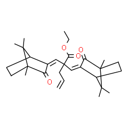 ChemSpider 2D Image | Ethyl 2,2-bis[(Z)-(4,7,7-trimethyl-3-oxobicyclo[2.2.1]hept-2-ylidene)methyl]-4-pentenoate | C29H40O4