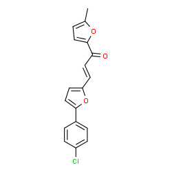 ChemSpider 2D Image | (2E)-3-[5-(4-Chlorophenyl)-2-furyl]-1-(5-methyl-2-furyl)-2-propen-1-one | C18H13ClO3