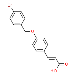 ChemSpider 2D Image | (2E)-3-{4-[(4-Bromobenzyl)oxy]phenyl}acrylic acid | C16H13BrO3