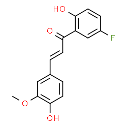 ChemSpider 2D Image | (2E)-1-(5-Fluoro-2-hydroxyphenyl)-3-(4-hydroxy-3-methoxyphenyl)-2-propen-1-one | C16H13FO4
