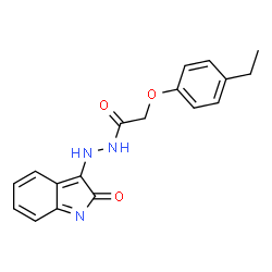 ChemSpider 2D Image | 2-(4-Ethylphenoxy)-N'-(2-oxo-2H-indol-3-yl)acetohydrazide | C18H17N3O3