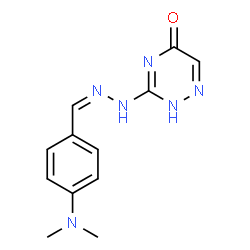 ChemSpider 2D Image | 3-{(2Z)-2-[4-(Dimethylamino)benzylidene]hydrazino}-1,2,4-triazin-5(2H)-one | C12H14N6O