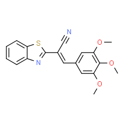 ChemSpider 2D Image | (E)-2-Benzothiazol-2-yl-3-(3,4,5-trimethoxy-phenyl)-acrylonitrile | C19H16N2O3S
