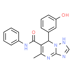 ChemSpider 2D Image | 7-(3-Hydroxyphenyl)-5-methyl-N-phenyl-1,7-dihydro[1,2,4]triazolo[1,5-a]pyrimidine-6-carboxamide | C19H17N5O2