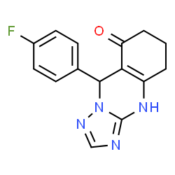 ChemSpider 2D Image | 9-(4-Fluorophenyl)-5,6,7,9-tetrahydro[1,2,4]triazolo[5,1-b]quinazolin-8(1H)-one | C15H13FN4O