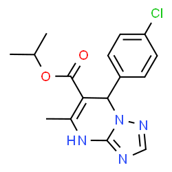 ChemSpider 2D Image | Isopropyl 7-(4-chlorophenyl)-5-methyl-1,7-dihydro[1,2,4]triazolo[1,5-a]pyrimidine-6-carboxylate | C16H17ClN4O2
