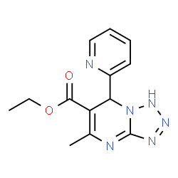 ChemSpider 2D Image | Ethyl 5-methyl-7-(2-pyridinyl)-1,7-dihydrotetrazolo[1,5-a]pyrimidine-6-carboxylate | C13H14N6O2