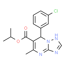 ChemSpider 2D Image | Isopropyl 7-(3-chlorophenyl)-5-methyl-1,7-dihydro[1,2,4]triazolo[1,5-a]pyrimidine-6-carboxylate | C16H17ClN4O2