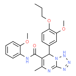 ChemSpider 2D Image | N-(2-Methoxyphenyl)-7-(3-methoxy-4-propoxyphenyl)-5-methyl-1,7-dihydrotetrazolo[1,5-a]pyrimidine-6-carboxamide | C23H26N6O4
