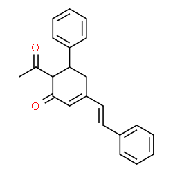 ChemSpider 2D Image | 6-Acetyl-5-phenyl-3-styryl-cyclohex-2-enone | C22H20O2