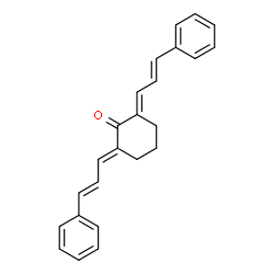 ChemSpider 2D Image | (2E,6E)-2,6-Bis[(2E)-3-phenyl-2-propen-1-ylidene]cyclohexanone | C24H22O