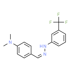 ChemSpider 2D Image | N,N-Dimethyl-4-[(Z)-{[3-(trifluoromethyl)phenyl]hydrazono}methyl]aniline | C16H16F3N3