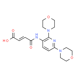 ChemSpider 2D Image | 4-[(2,6-dimorpholino-3-pyridinyl)amino]-4-oxo-2-butenoic acid | C17H22N4O5