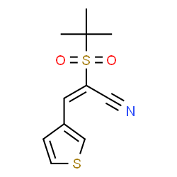 ChemSpider 2D Image | 2-(tert-butylsulfonyl)-3-(3-thienyl)acrylonitrile | C11H13NO2S2