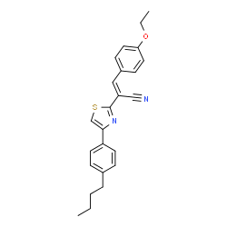 ChemSpider 2D Image | 2-[4-(4-Butyl-phenyl)-thiazol-2-yl]-3-(4-ethoxy-phenyl)-acrylonitrile | C24H24N2OS