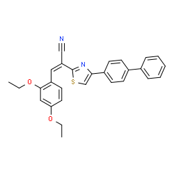 ChemSpider 2D Image | (2Z)-2-[4-(4-Biphenylyl)-1,3-thiazol-2-yl]-3-(2,4-diethoxyphenyl)acrylonitrile | C28H24N2O2S
