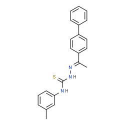 ChemSpider 2D Image | (2E)-2-[1-(4-Biphenylyl)ethylidene]-N-(3-methylphenyl)hydrazinecarbothioamide | C22H21N3S