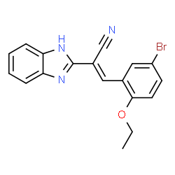 ChemSpider 2D Image | (2E)-2-(1H-Benzimidazol-2-yl)-3-(5-bromo-2-ethoxyphenyl)acrylonitrile | C18H14BrN3O